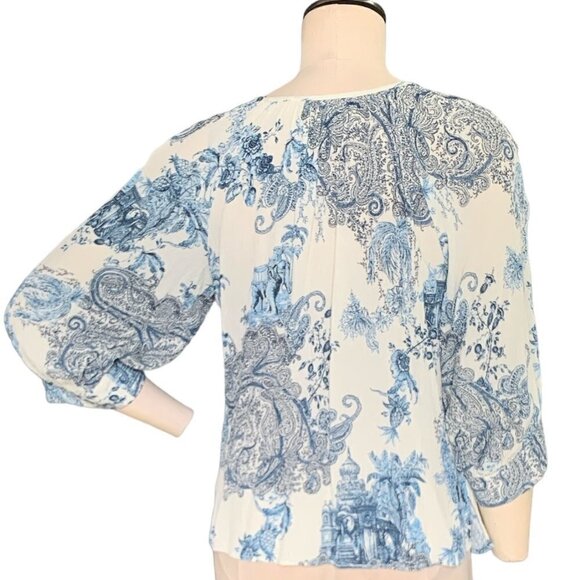 Karen Kane Petites Blouson Sleeve Top Sz SP #126i - Picture 7 of 9